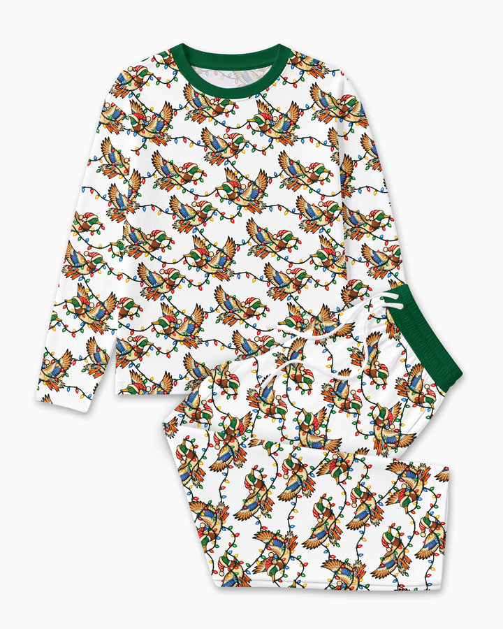 Preppy Christmas Mallard Duck Bamboo Men's Pajama Set