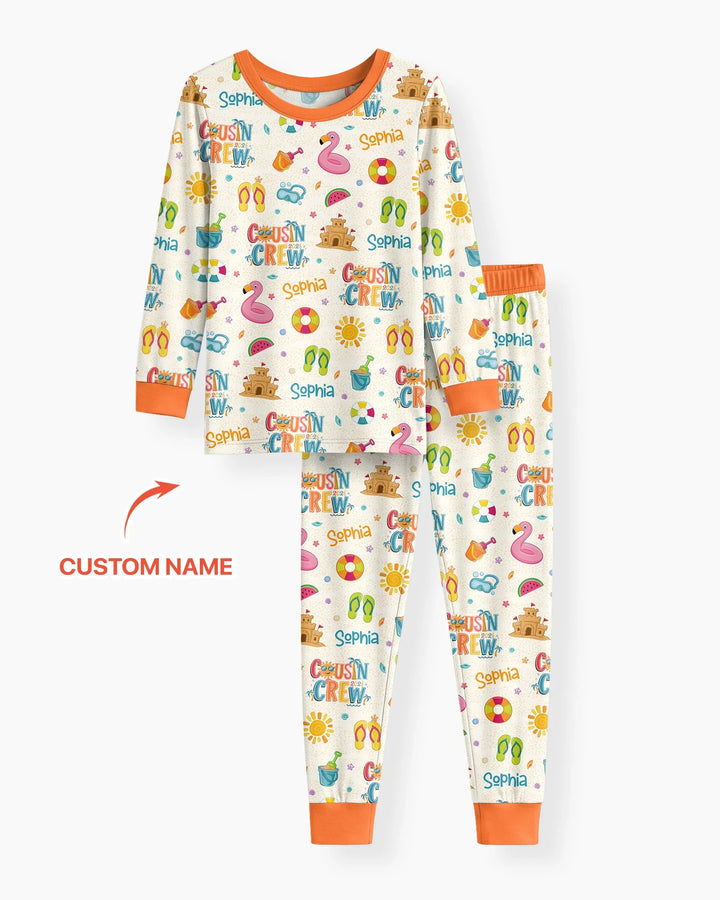 Zweiteiliges Langarm-Pyjama-Set mit Sommerfrüchten
