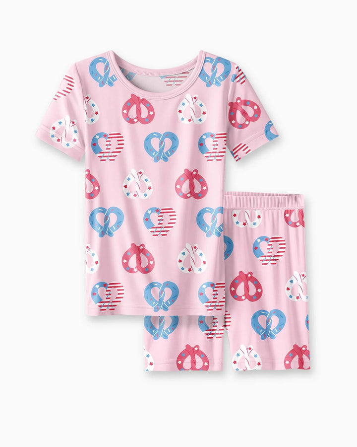 Schlafanzug-Set zweiteilig, kurze Ärmel, kurze Hose, Bambus
