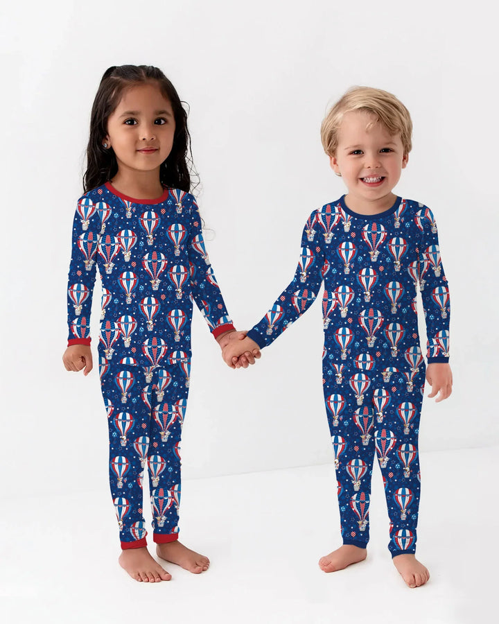 Zweiteiliges Langarm-Pyjama-Set mit Sommerfrüchten