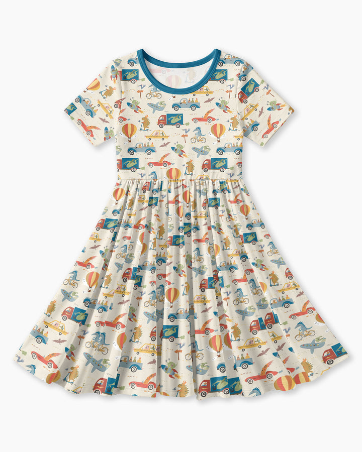 Monsters on the Move Bamboo Twirl Dress