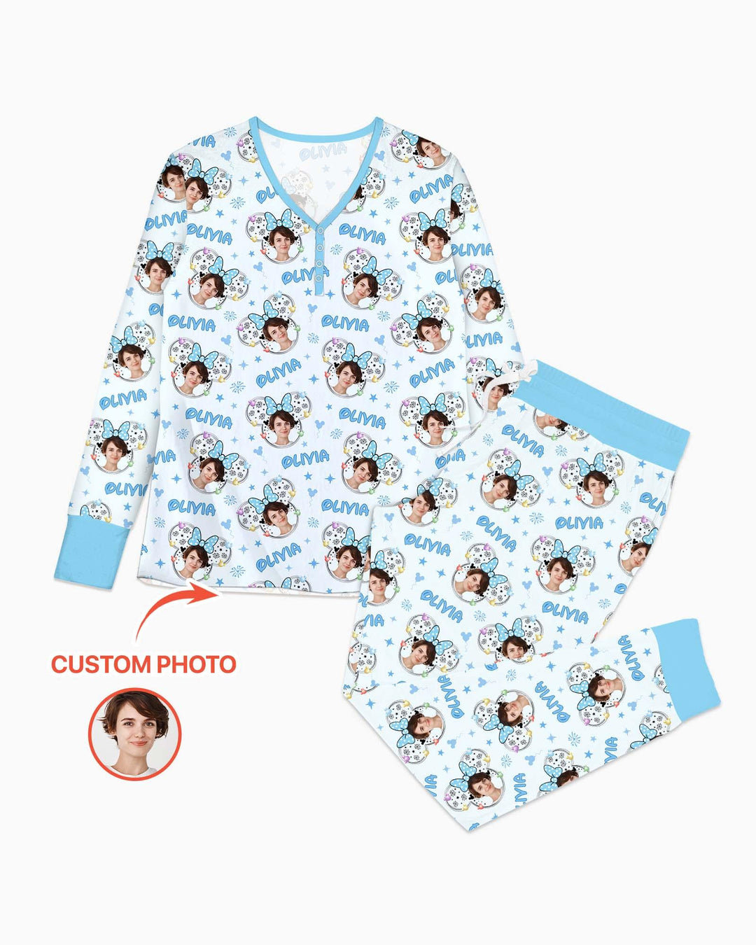Template Damen Pyjama-Set aus personalisiertem Bambus