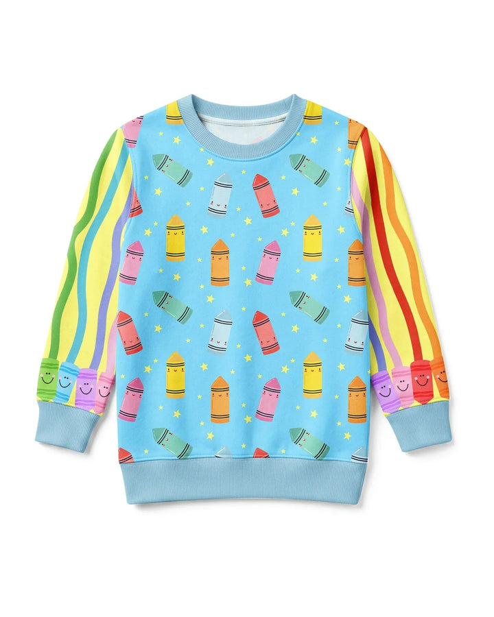 Happy Crayon Friends Bamboo Crewneck Sweatshirt