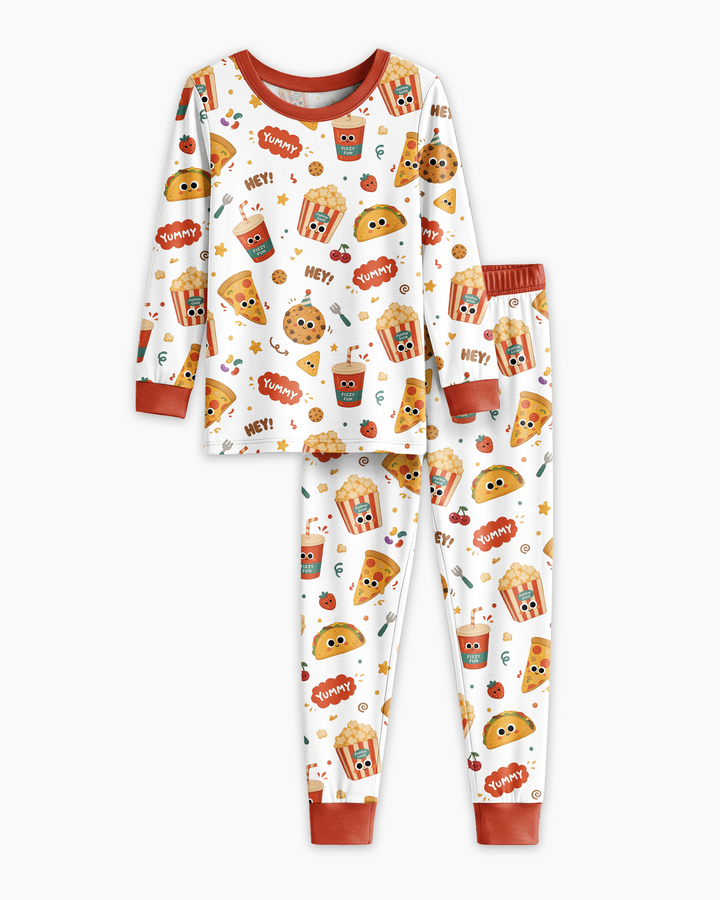 Happy Snack Bamboo Two Piece Long Sleeve Pajama Set
