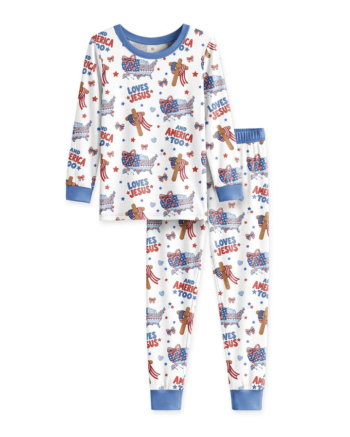 Zweiteiliges Langarm-Pyjama-Set mit Sommerfrüchten