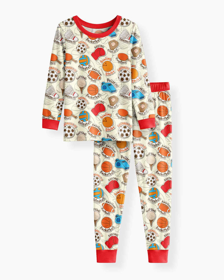Zweiteiliges Langarm-Pyjama-Set mit Sommerfrüchten