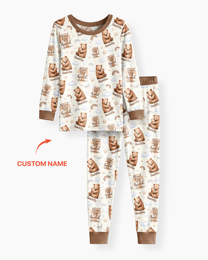Zweiteiliges Langarm-Pyjama-Set mit Sommerfrüchten