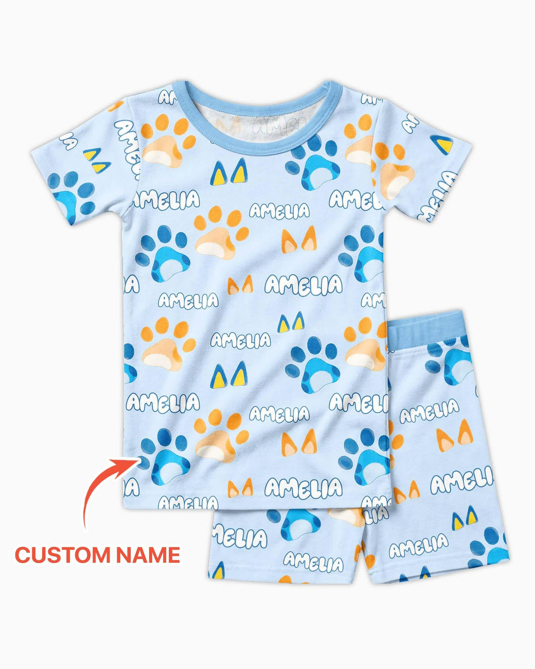 Zweiteiliges Pyjama-Set mit kurzen Ärmeln und Shorts im Sommer-Design