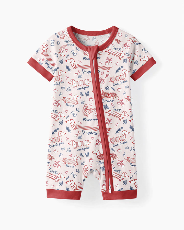 Funny Dachshund Pasta Pups Bamboo Shorty Zippy