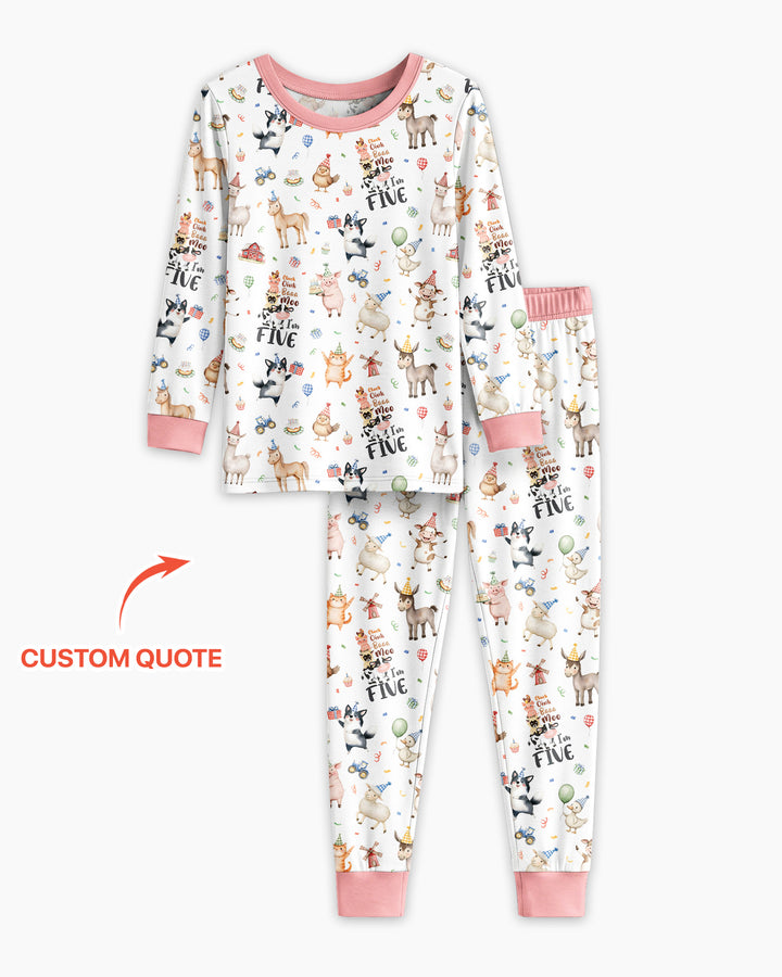 Zweiteiliges Langarm-Pyjama-Set mit Sommerfrüchten
