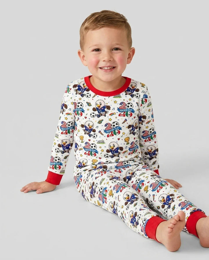 Zweiteiliges Langarm-Pyjama-Set mit Sommerfrüchten