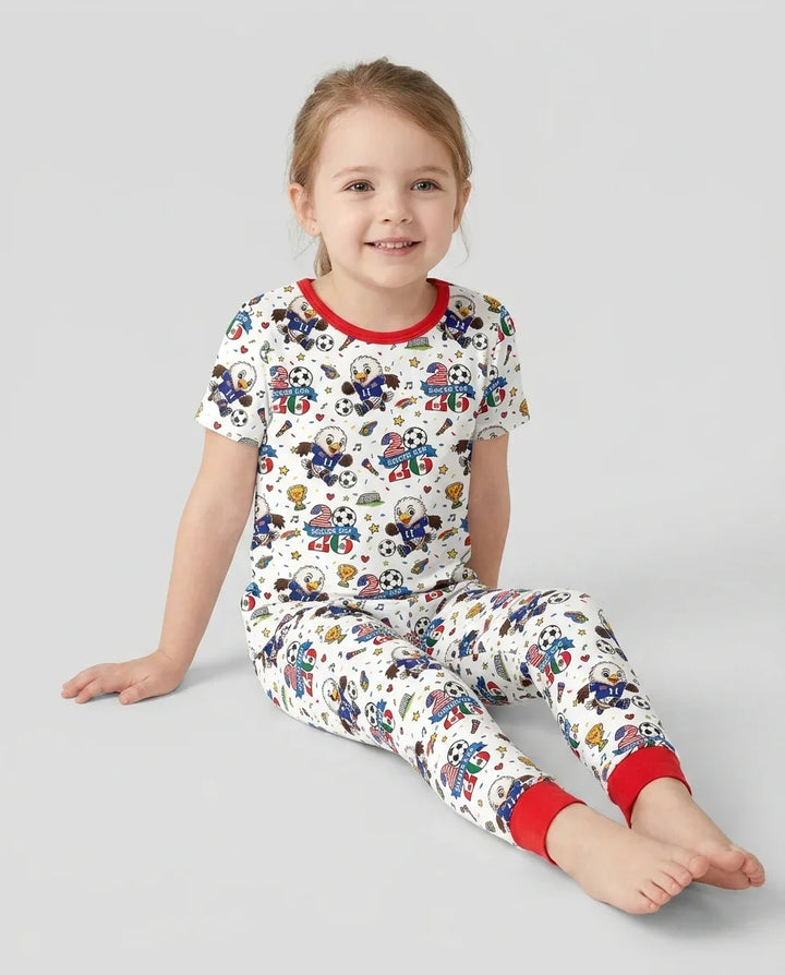 Zweiteiliges, kurzärmliges Pyjama-Set mit Marienkäfern