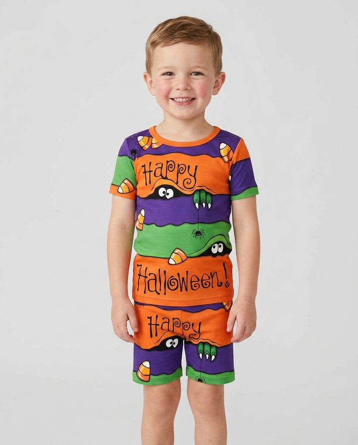 Happy Halloween Bamboo Two Piece Short Sleeve Shorts Pajama Set