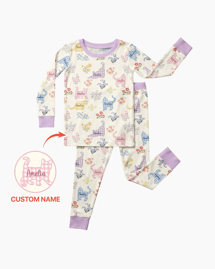Zweiteiliges Langarm-Pyjama-Set mit Sommerfrüchten