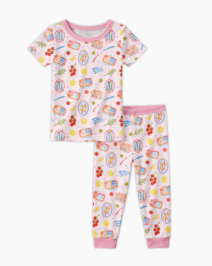 Zweiteiliges, kurzärmliges Pyjama-Set mit Marienkäfern