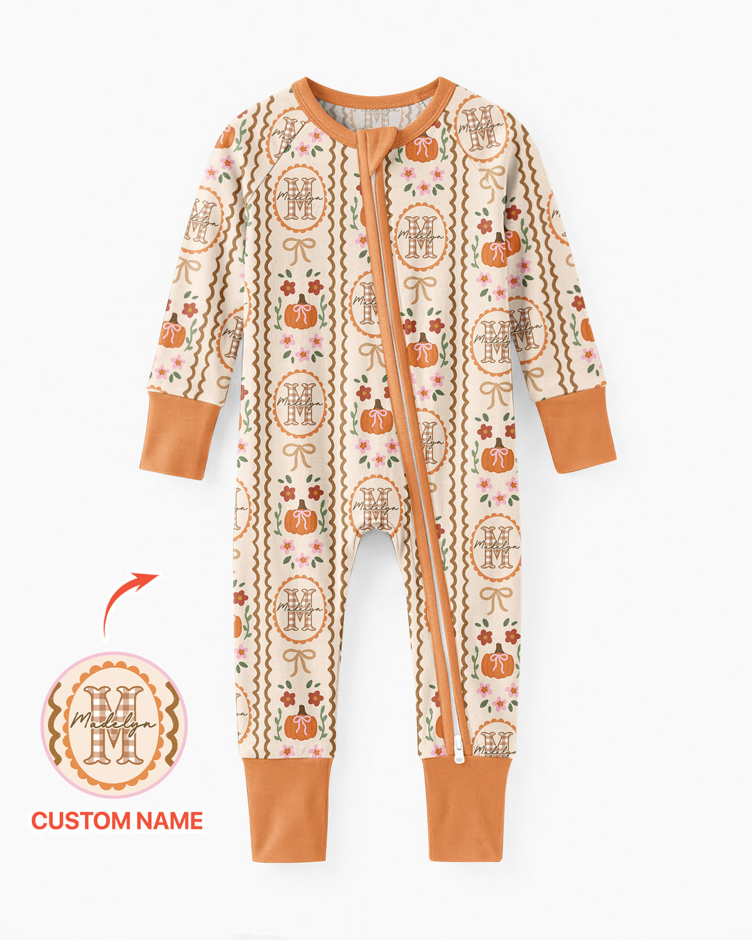 Custom Name Pumpkin Cottage Bamboo Convertible Zippy