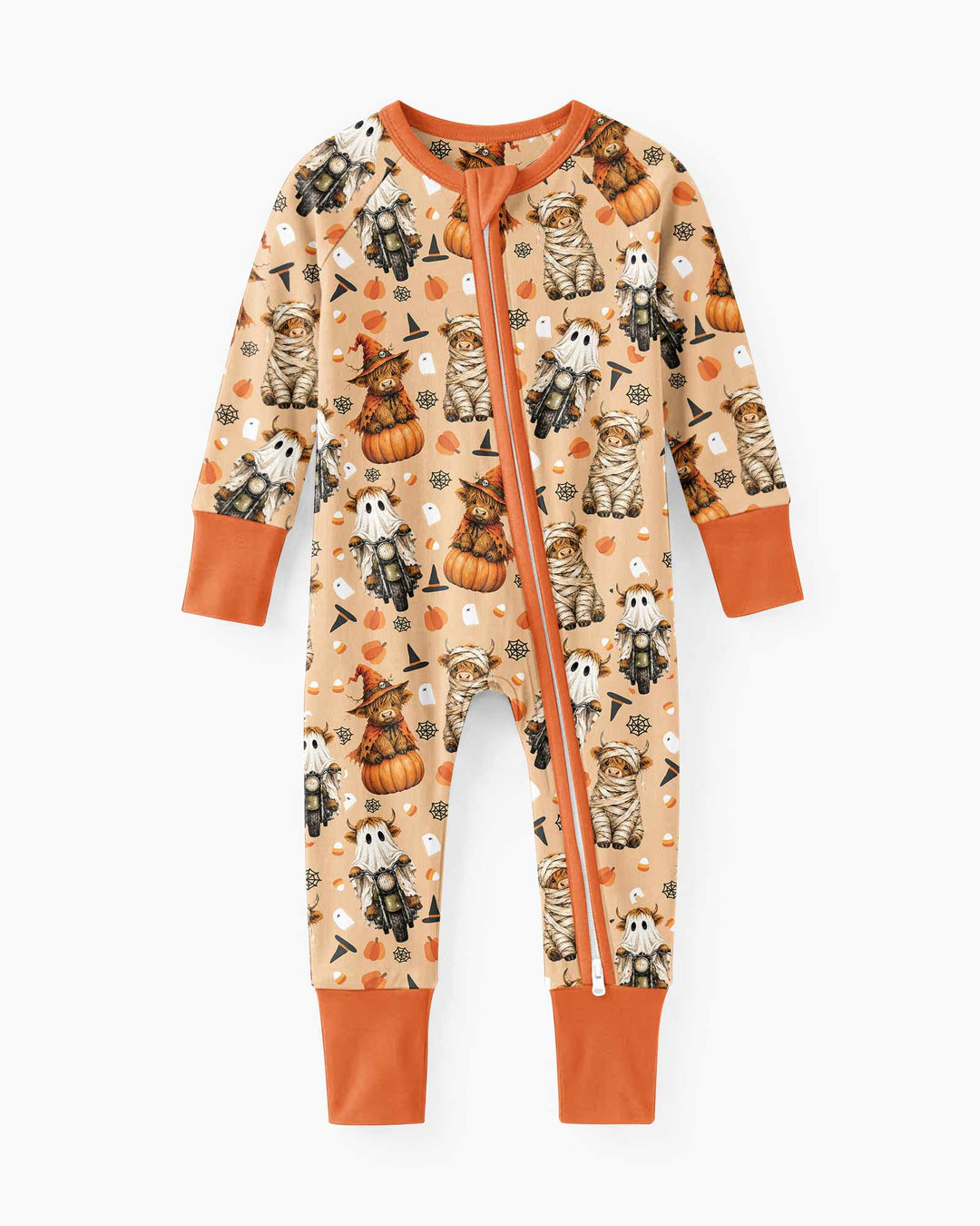 Funny Halloween Highland Cow Bamboo Convertible Zippy