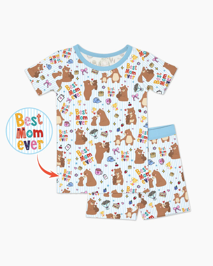 Template Zweiteiliges Pyjama-Set mit kurzen Ärmeln und Shorts