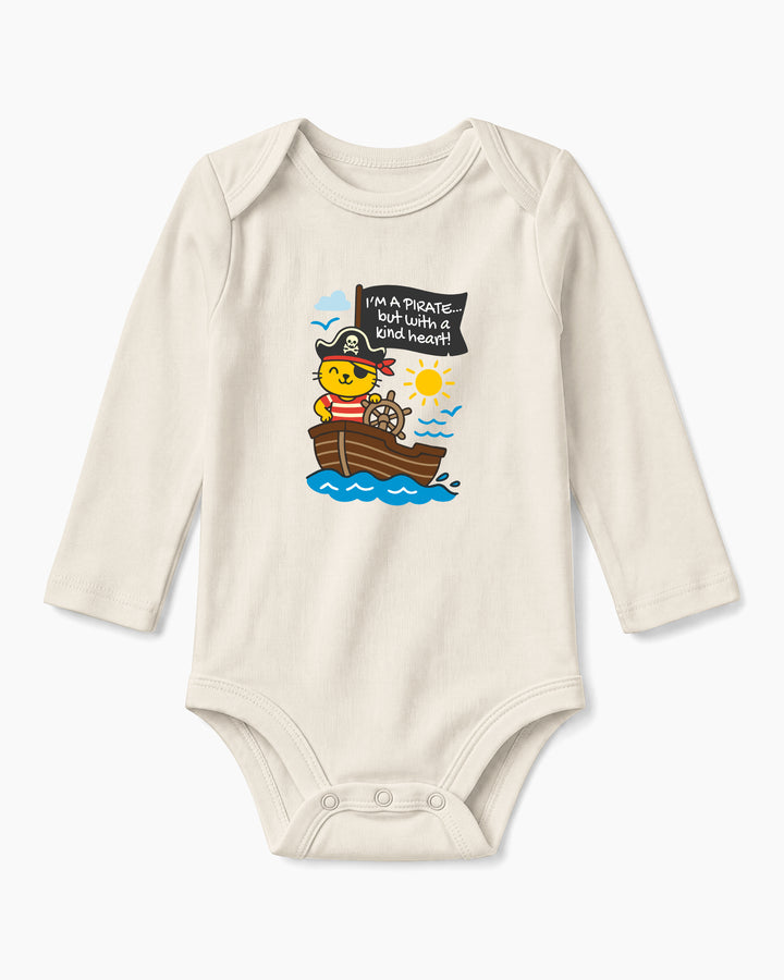I'm a Pirate with a Kind Heart Cat Baby Bamboo Bodysuit