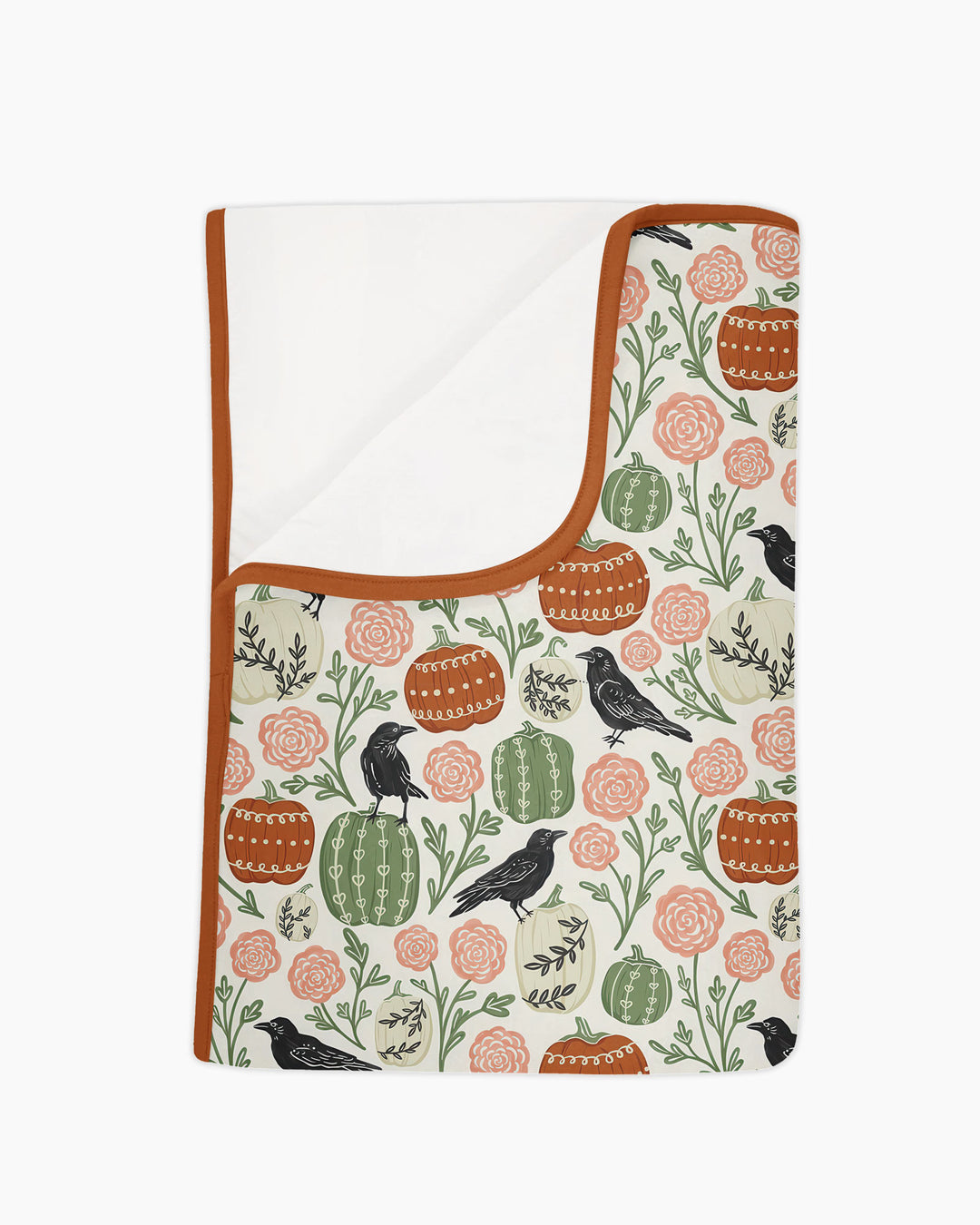 Country Crows with Mums and Pumpkins Bamboo Blanket