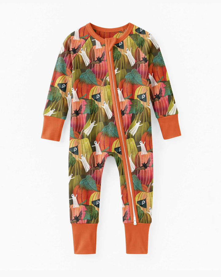 Big Pumpkin Field With Ghosts Bamboo Convertible Zippy