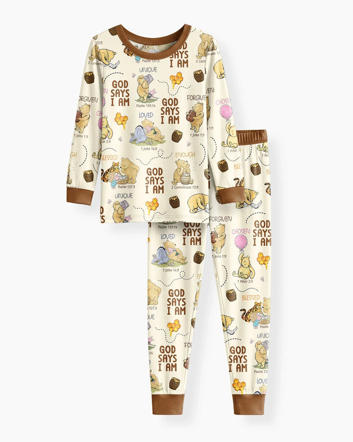 Zweiteiliges Langarm-Pyjama-Set mit Sommerfrüchten