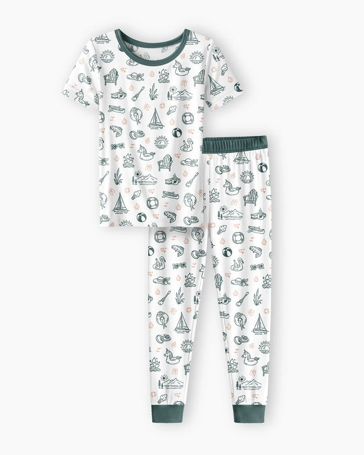 Zweiteiliges, kurzärmliges Pyjama-Set mit Marienkäfern
