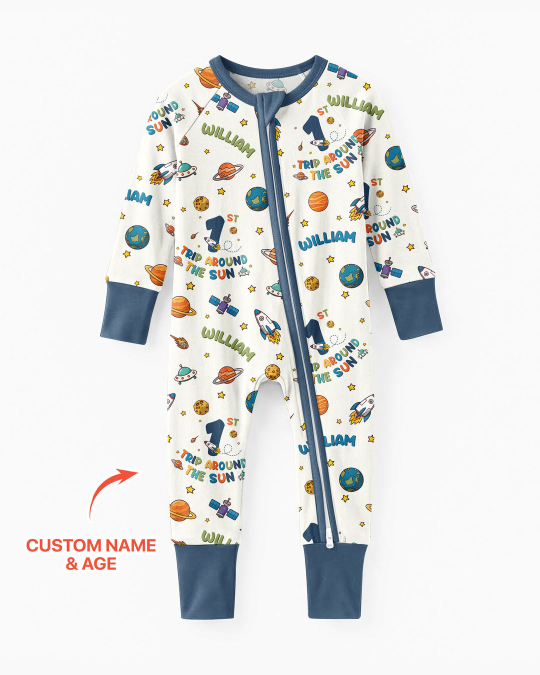 Birthday Trip Around The Sun Custom Name & Age Bamboo Convertible Zippy