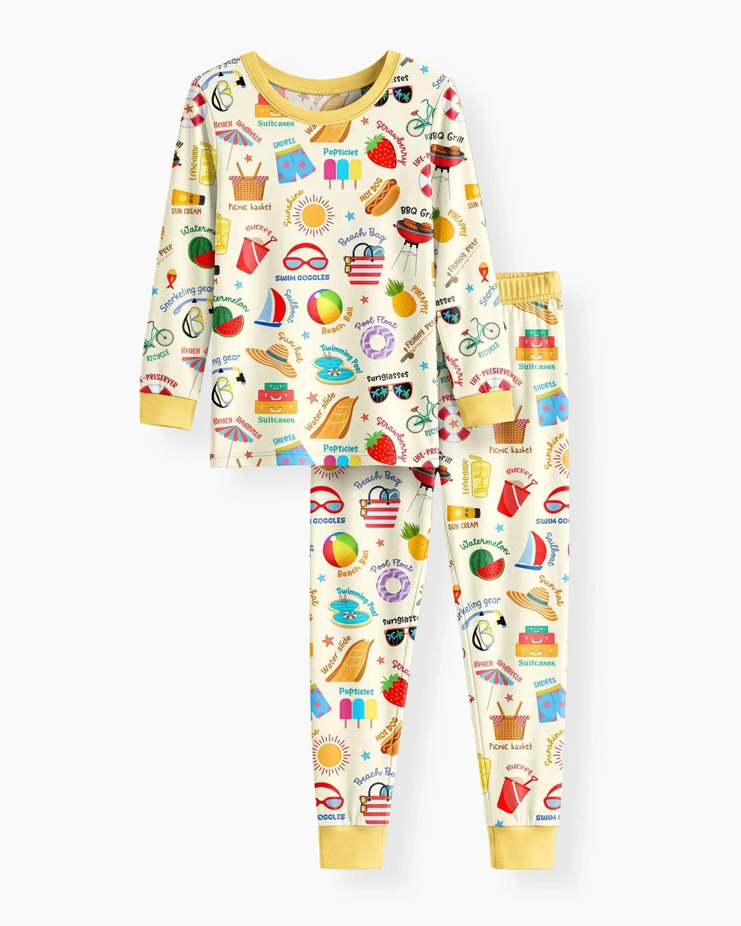 Zweiteiliges Langarm-Pyjama-Set mit Sommerfrüchten