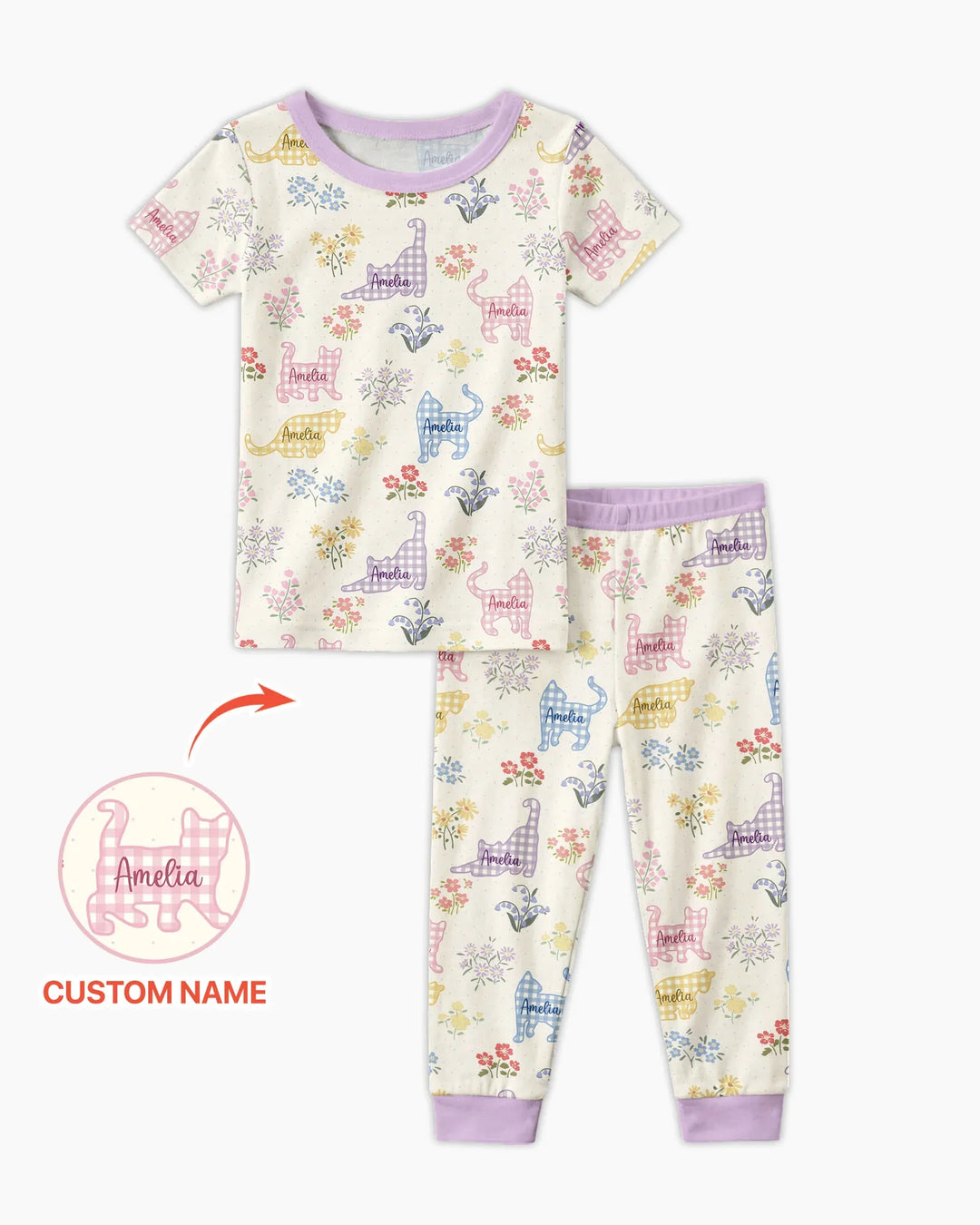 Zweiteiliges, kurzärmliges Pyjama-Set mit Marienkäfern