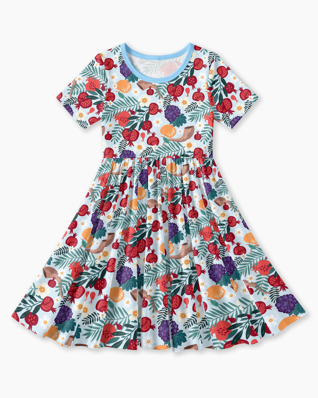 Pomegranate Blessings Night Family Matching Bamboo Twirl Dress