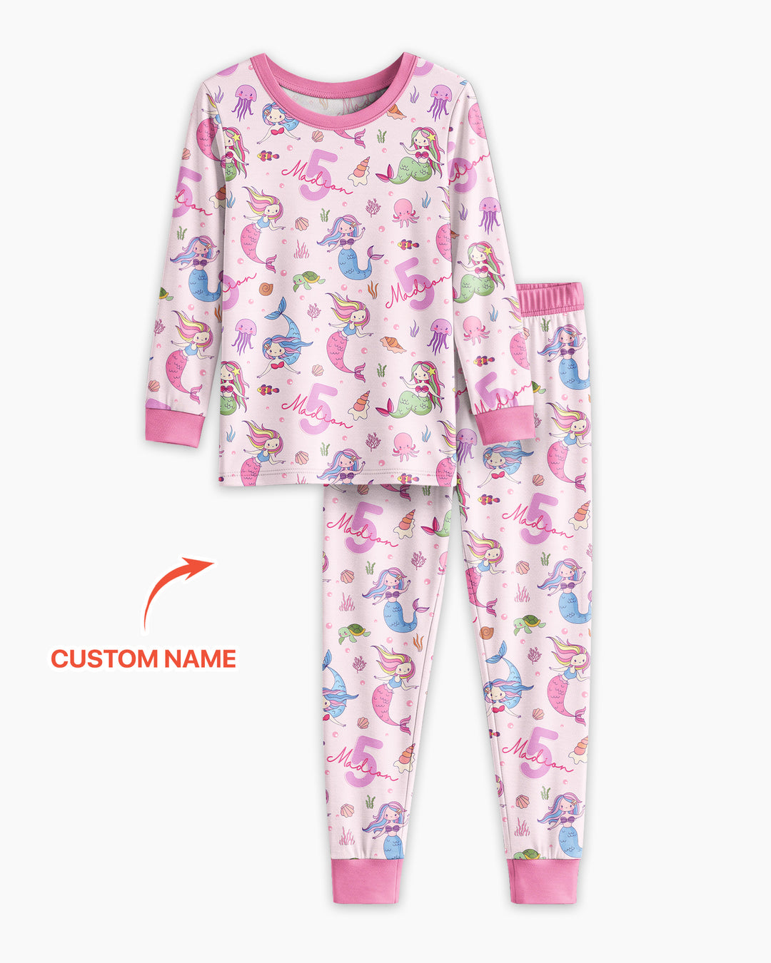 Zweiteiliges Langarm-Pyjama-Set mit Sommerfrüchten
