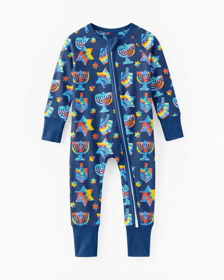 Hanukkah Tie Dye Matching Family Bamboo Convertible Zippy