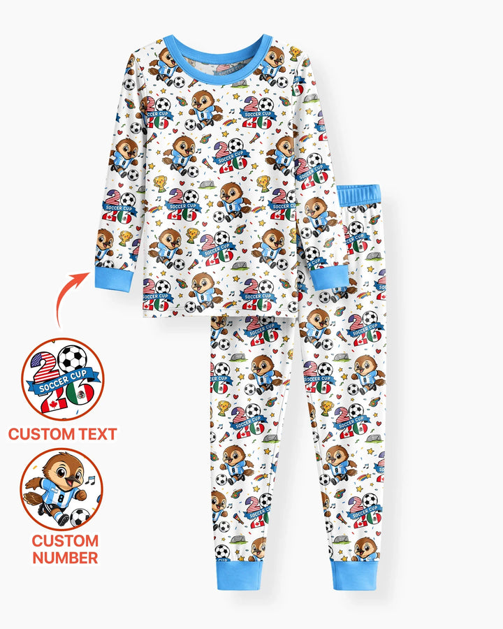 Zweiteiliges Langarm-Pyjama-Set mit Sommerfrüchten