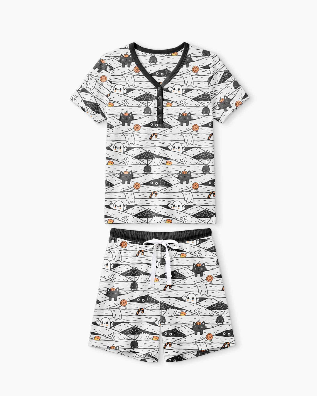 Little Mummy Crew Bamboo Women Short Sleeve Short Pajama Set