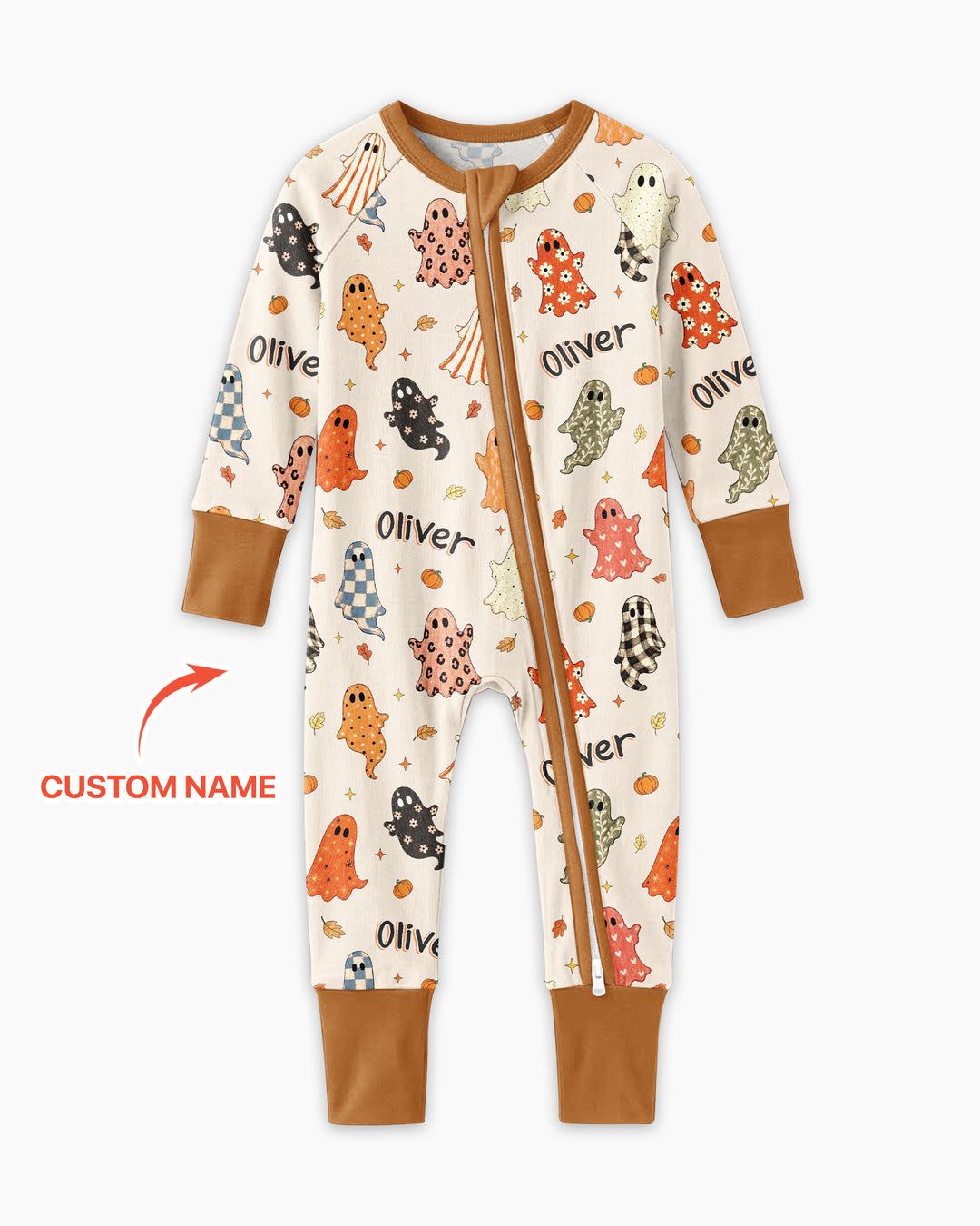 Custom Name Fall Ghost Bamboo Convertible Zippy