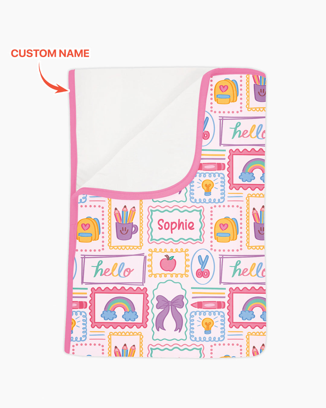 Custom Name Hello School Bamboo Blanket