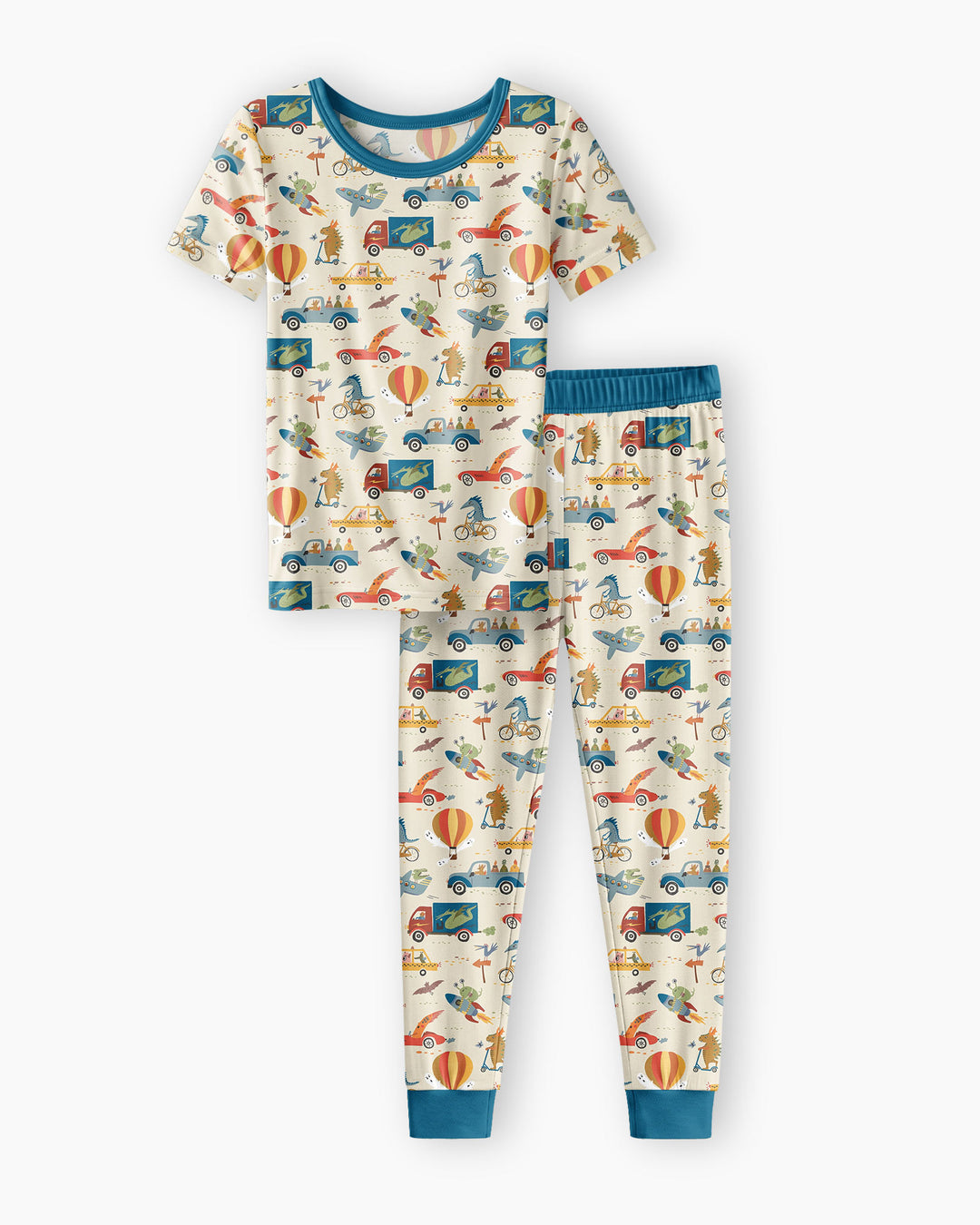 Monsters on the Move Bamboo Two Piece Short Sleeve Pajama Set