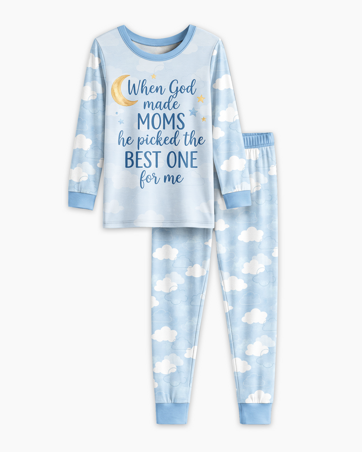 God Made The Best Mom Bamboo Two Piece Long Sleeve Pajama Set