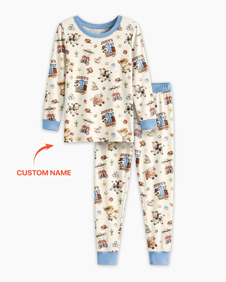 Zweiteiliges Langarm-Pyjama-Set mit Sommerfrüchten