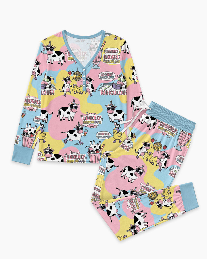 Too Ridiculous To Moo Bamboo Women Pajama Set