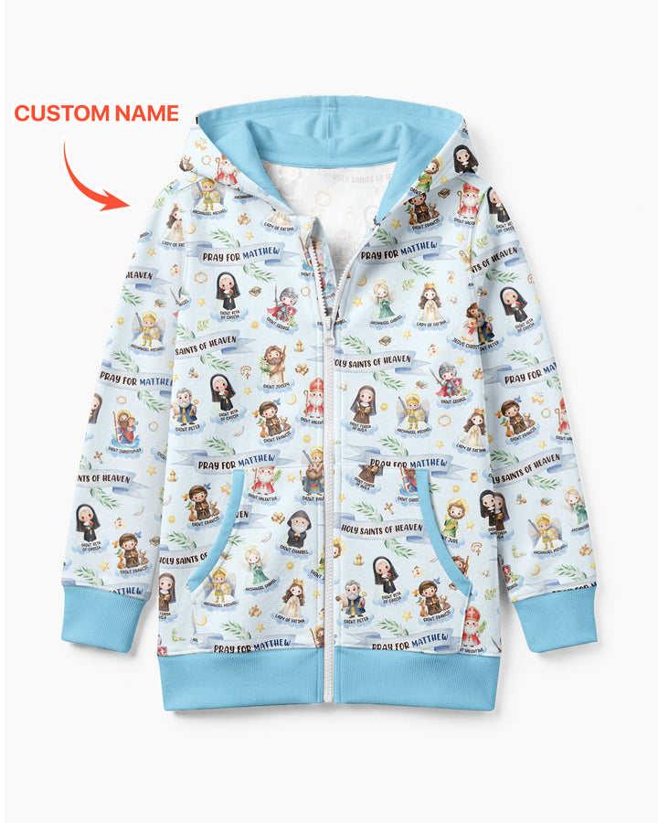 Heilige des Himmels Personalisierter Bambus-Kapuzenpullover mit Reißverschluss