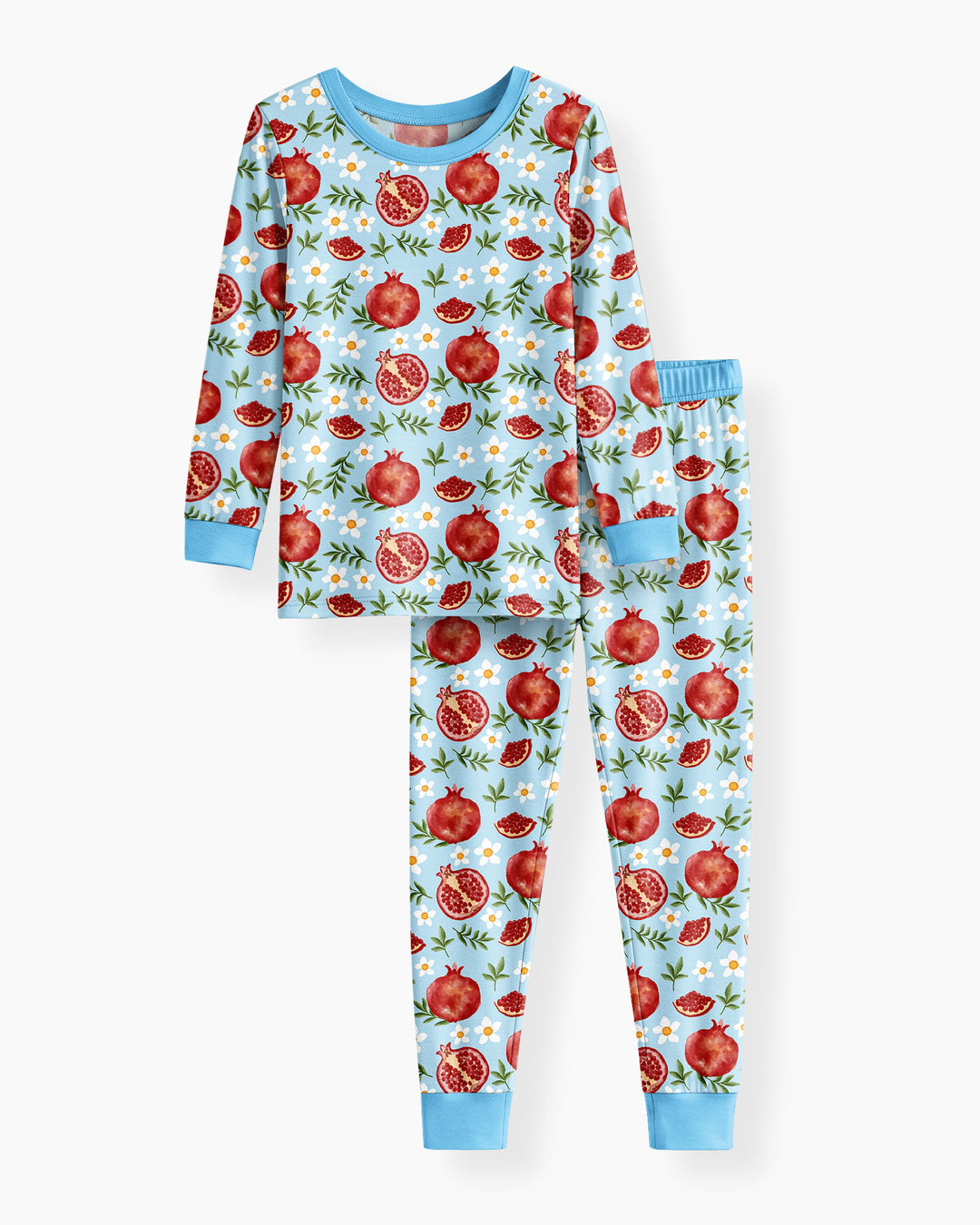 Zweiteiliges Langarm-Pyjama-Set mit Sommerfrüchten
