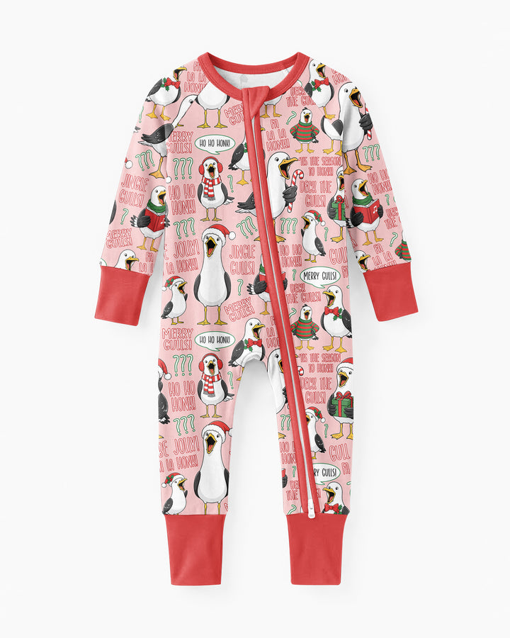 Funny Christmas Seagull Bamboo Convertible Zippy
