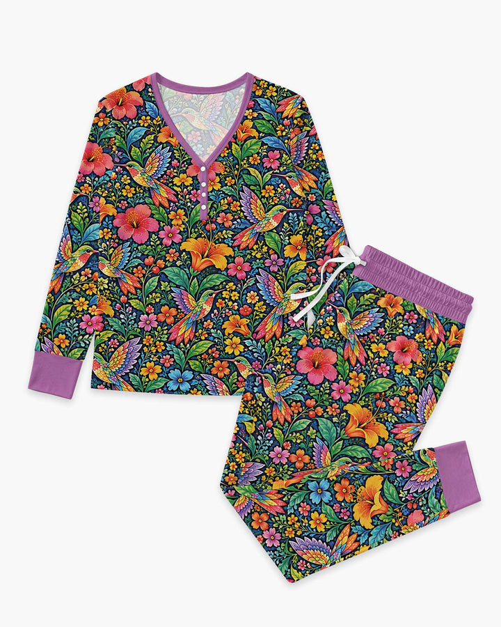 Hummingbird Paradise Bamboo Women Pajama Set