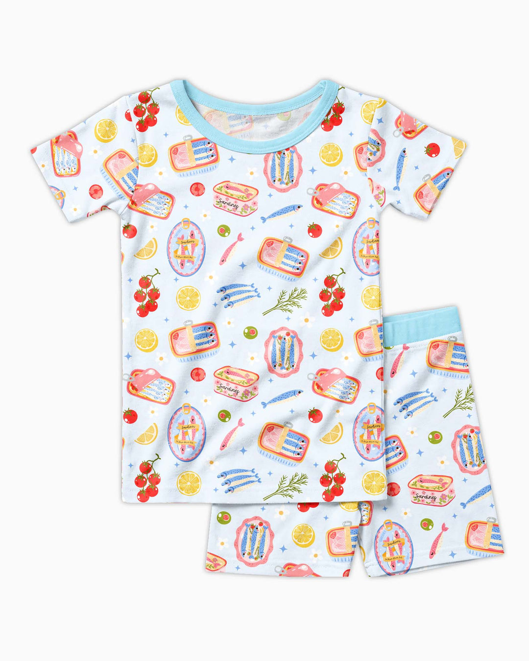 Schlafanzug-Set zweiteilig, kurze Ärmel, kurze Hose, Bambus