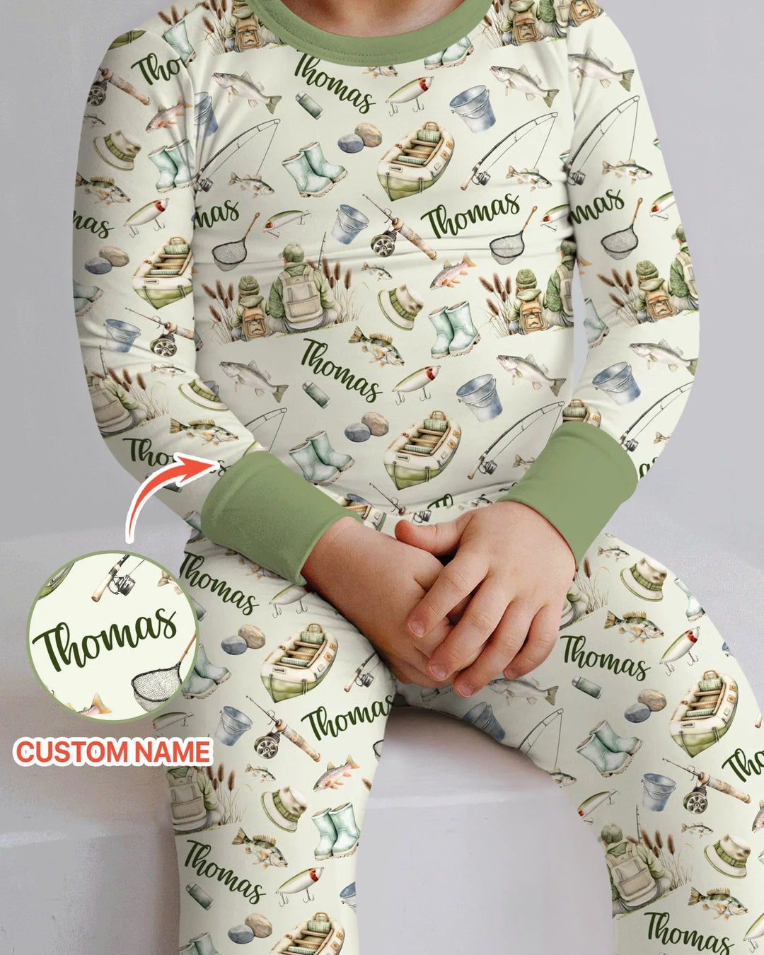 Zweiteiliges Langarm-Pyjama-Set mit Sommerfrüchten