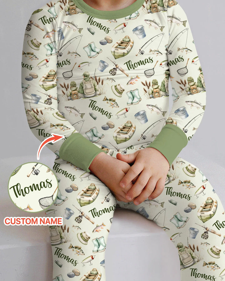 Zweiteiliges Langarm-Pyjama-Set mit Sommerfrüchten