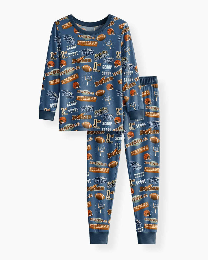 Football Lingo Bamboo Two Piece Long Sleeve Pajama Set