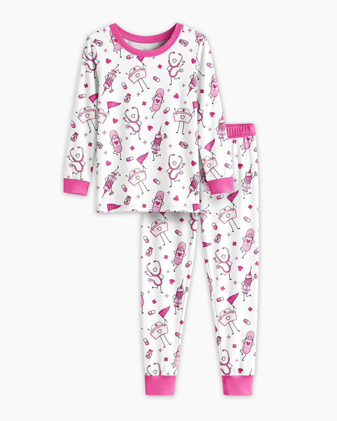 Zweiteiliges Langarm-Pyjama-Set mit Sommerfrüchten